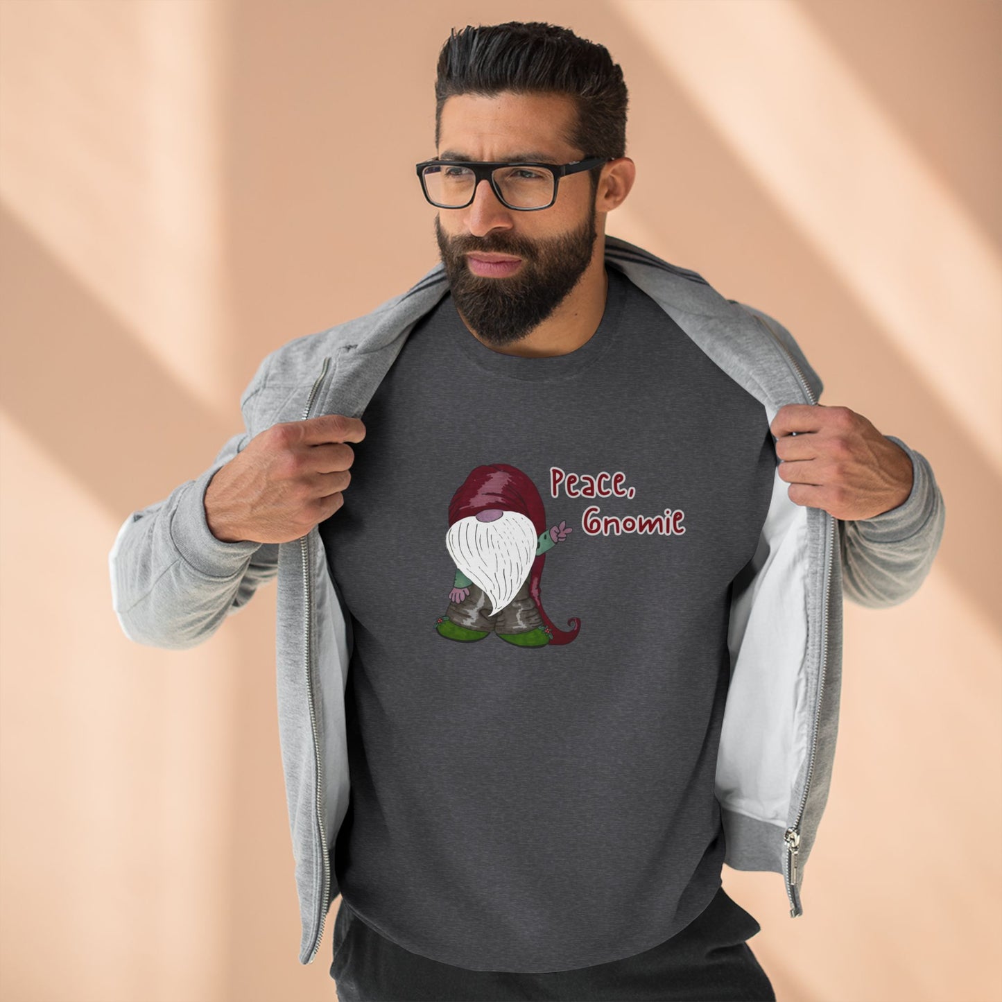 Peace Gnomie Christmas Gnome Sweatshirt | Funny Holiday Sweatshirt