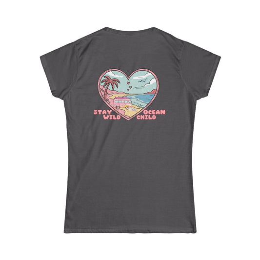 'Stay Wild, Ocean Child' Heart Women's Tee