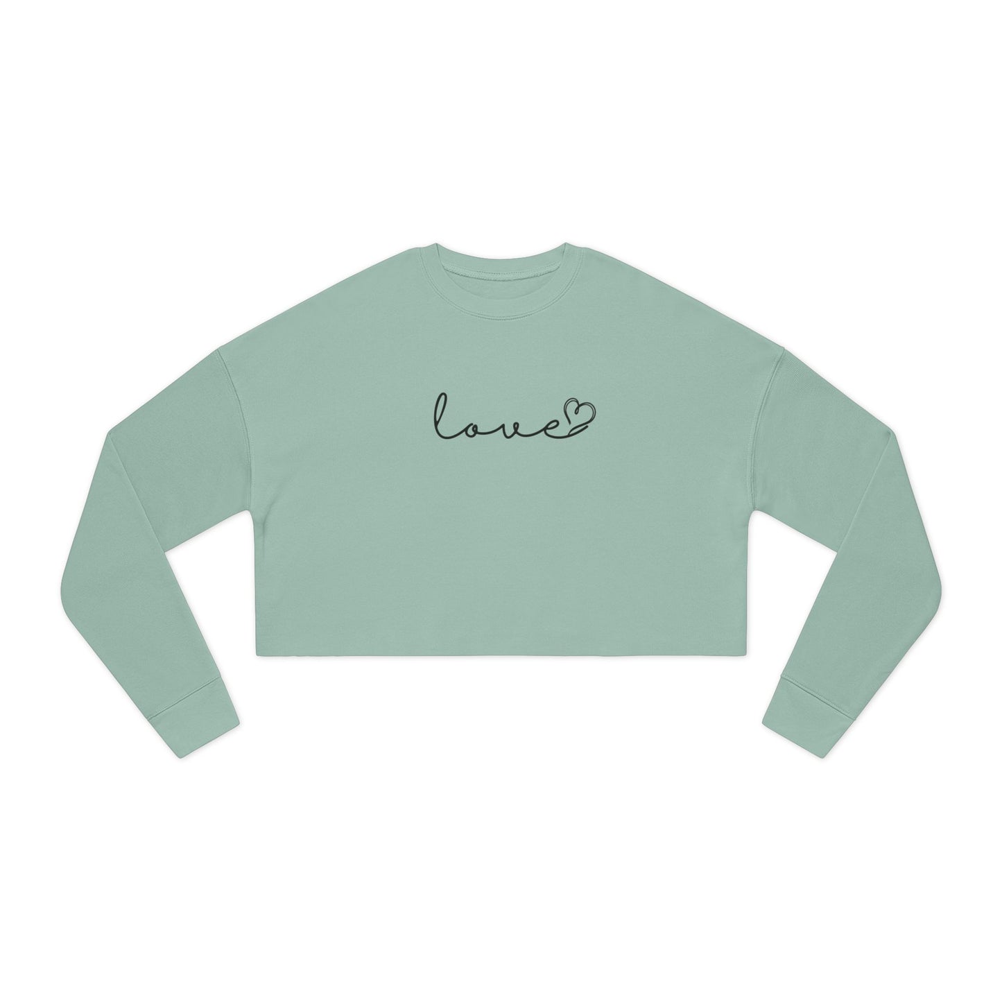 Love Script Cropped Women's Sweatshirt