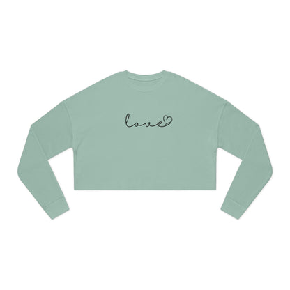 Love Script Cropped Women's Sweatshirt
