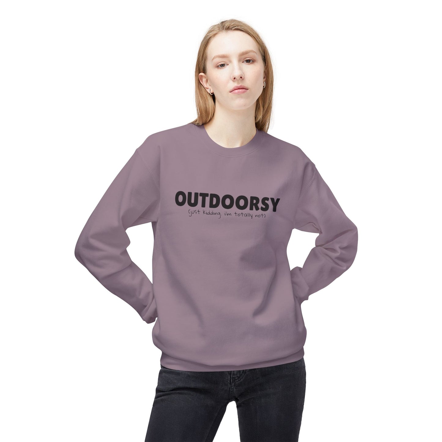 Outdoorsy (just kidding. i'm not) - Crewneck Sweatshirt