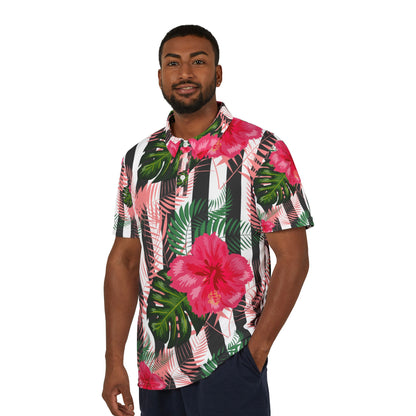 Tropical Hibiscus Golf Polo Shirt