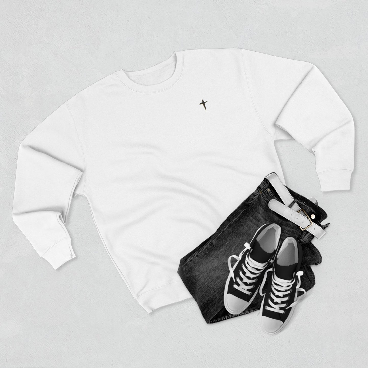 Christian Cross Crewneck Sweatshirt — Galations 5:22-23 Scripture