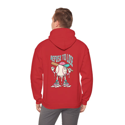 Adult Hoodie — “Refuse to Lose” Melting Baseball Graphic Hoodie